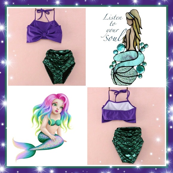 5⭐ Favorite! Toddler two-piece Mermaid Swimsuit! - Picture 2 of 7